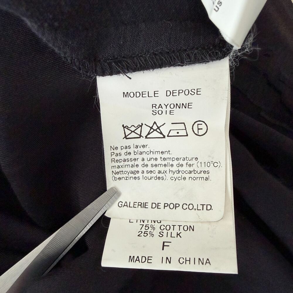 Pas de Calais Tunic Dress One Size Black Burnout Textured Crinkled Avant Garde - Picture 12 of 13
